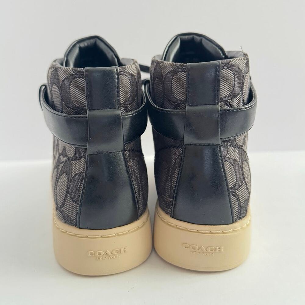 Coach Ray Outline High Top Sneakers style in black smoke #Q7838 - Picture 8 of 13